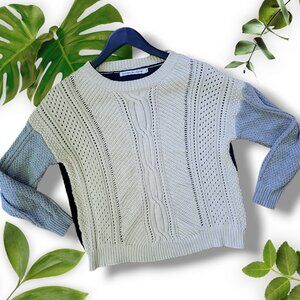 Cotton-Blend Colourblock Sweater, sz XS-S